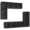 4 Piece TV Cabinet Set Black Engineered Wood