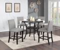 Dining Room Furniture Natural Wooden Round Dining Table 1pc Counter Height Dining Table Only Nailheads and Storage Shelve