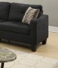 Living Room Furniture 2pc Sofa Set Black Polyfiber Sofa And Loveseat w pillows Cushion Couch