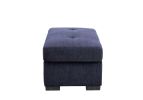 ACME Nekoda Storage Sleeper Sectional Sofa and Ottoman, Navy Blue Fabric 55520