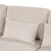 U_STYLE 5 Pieces L shaped Sofa with Removable Ottomans and comfortable waist pillows