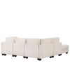 U_STYLE 5 Pieces L shaped Sofa with Removable Ottomans and comfortable waist pillows