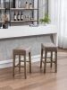 Counter Height 26" Bar Stools for Kitchen Counter Backless Faux Leather Stools Farmhouse Island Chairs (26 Inch; Gray; Set of 2)