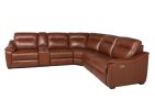 Leather Sectional Collection - Whiskey Coach Top-Grain Leather - Style and Spacious Seating