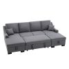 Upholstery Sleeper Sectional Sofa with Double Storage Spaces;  2 Tossing Cushions