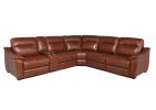 Leather Sectional Collection - Whiskey Coach Top-Grain Leather - Style and Spacious Seating