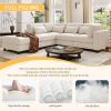 U_STYLE 5 Pieces L shaped Sofa with Removable Ottomans and comfortable waist pillows