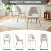 Off White Boucle Dining Chairs with Metal Legs and Hollow Back Upholstered Dining Chairs Set of 4