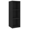 4 Piece TV Cabinet Set Black Engineered Wood