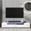 ON-TREND Extended, Minimalist Design TV stand with Color Changing LED Lights, Modern Universal Entertainment Center, High Gloss TV Cabinet for 90+ inc