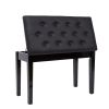 Piano Bench with Padded Cushion and Music Book Storage Compartment, Duet Wooden Seat, 13.7 x 29.5 x 20 inches, Load 440lb Black