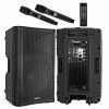 5 Core Karaoke Machine 200W Big Bluetooth PA System Powered DJ Singing Party Speaker w 2 Wireless Microphones Portable Large Professional Outdoor Soun