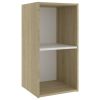 TV Cabinets 2 pcs White and Sonoma Oak 28.3"x13.8"x14.4" Engineered Wood