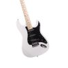 ST Stylish Electric Guitar with Black Pickguard White