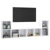 3 Piece TV Cabinet Set White Engineered Wood