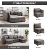 Modular Sectional Sofa, Convertible U Shaped Sofa Couch with Storage, 7 Seat Sleeper Sectional Sofa Set, Flexible Modular Combinations Fabric Couch fo