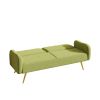 70.47" Green Fabric Double Sofa with Split Backrest and Two Throw Pillows,Suitable for living room, apartment, home office