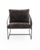 2 Sets 1 Case, Upholstered hanging armchair with arm pocket metal frame, crushed foam cushions and skin-friendly braid for living room and bedroom. Da