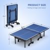 Table Tennis Table - 15mm Professional MDF Indoor Table Tennis Table with Table Tennis Net and Bats etc. Quick Assembly, Single Training Table, 108"L