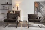 2 Sets 1 Case, Upholstered hanging armchair with arm pocket metal frame, crushed foam cushions and skin-friendly braid for living room and bedroom. Da