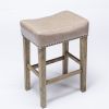 Counter Height 26" Bar Stools for Kitchen Counter Backless Faux Leather Stools Farmhouse Island Chairs (26 Inch; Gray; Set of 2)