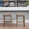 Counter Height 26" Bar Stools for Kitchen Counter Backless Faux Leather Stools Farmhouse Island Chairs (26 Inch; Gray; Set of 2)
