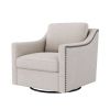 360 Degree Swivel Armchair Cotton linen skin-friendly fabric Ergonomic design Brass nail decorative armchair Living room chairs Bedroom chairs Living