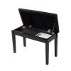 Piano Bench with Padded Cushion and Music Book Storage Compartment, Duet Wooden Seat, 13.7 x 29.5 x 20 inches, Load 440lb Black