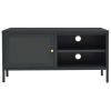 TV Stand Anthracite 35.4"x11.8"x17.3" Steel and Glass