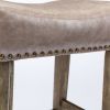 Counter Height 26" Bar Stools for Kitchen Counter Backless Faux Leather Stools Farmhouse Island Chairs (26 Inch; Gray; Set of 2)