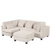 U_STYLE 5 Pieces L shaped Sofa with Removable Ottomans and comfortable waist pillows