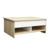 Lift Top Coffee Table w/Hidden Storage & 2 Open Shelves for Living Room Reception Room Office