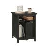 Modern Farmhouse USB Side Table, Black Finish