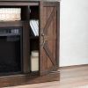 Farmhouse Classic Media TV Stand Antique Entertainment Console for TV up to 50" with 18" Electric Fireplace Insert with Open and Closed Storage Space,