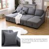 Upholstery Sleeper Sectional Sofa with Double Storage Spaces;  2 Tossing Cushions