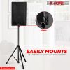 5 Core Karaoke Machine 200W Big Bluetooth PA System Powered DJ Singing Party Speaker w 2 Wireless Microphones Portable Large Professional Outdoor Soun