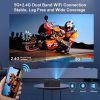 Projector with WiFi and Bluetooth; Projector 4K Support Native 1080P Projector; 5G WiFi FUDONI Outdoor Projector with 350 ANSI Max 300"Display(Shipmen