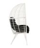 Galzed Patio Lounge Chair; Black Fabric & White Wicker