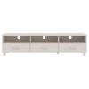 TV Stand HAMAR White 62.2"x15.7"x15.7" Solid Wood Pine