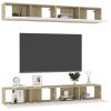 TV Cabinets 4 pcs White and Sonoma Oak 39.4"x11.8"x11.8" Engineered Wood