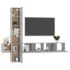 5 Piece TV Cabinet Set Concrete Gray Engineered Wood