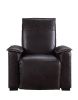 ACME Nernoss Power Motion Recliner, Dark Grain Brown Leather & Aluminum 59943