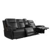 Trevor Triple Power Sofa With Console,Genuine Leather,Lumbar Support,Adjustable Headrest,USB & Type C Charge Port,Middle Armless Chair With Triple Pow