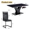 Table and chair set, modern dining table, black tabletop and black MDF leg table, soft and comfortable dining chair, perfect for dinner, meetings, hom