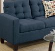 Modular Sectional Navy Polyfiber 4pcs Sectional Sofa LAF And RAF Loveseats Corner Wedge Armless Chair Tufted Cushion Couch