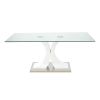 Modern style glass table, elegant transparent design, durable support base, solid, selected materials made of furniture display fashion, suitable for