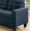 Modular Sectional Navy Polyfiber 4pcs Sectional Sofa LAF And RAF Loveseats Corner Wedge Armless Chair Tufted Cushion Couch