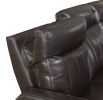 Luxury Power Reclining Sofa Recliner in Dark Brown Top-Grain Leather - Ultimate Comfort with Power Leg Rest and Articulating Headrest - Elegant and Re