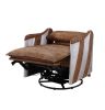 ACME Qalurne Power Recliner w/Swivel Function, 2-Tone Mocha Top Grain Leather & Aluminum 59942