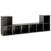 TV Cabinets 4 pcs High Gloss Gray 28.3"x13.8"x14.4" Engineered Wood